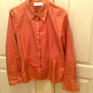 Metallic Orange/Rainbow Blouse 100% Silk